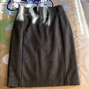 Express Grey Pencil Skirt with rear split